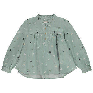 Tuniek met lange mouwen, glinsterend, met hartenprint voor meisjes 