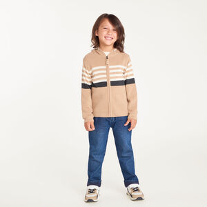 Gilet met capuchon voor jongens van breiwerk 