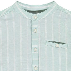 Chemise manches longues à rayures et col mao pour garçon  