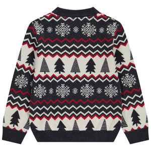 Pull fantaisie à motifs Noël en jacquard garçon 