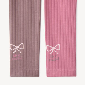 Set van 3 meisjes leggings in effen en met print 
