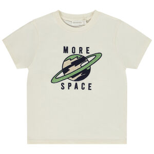 T-shirt manches courtes patch brodé planète pour garçon 