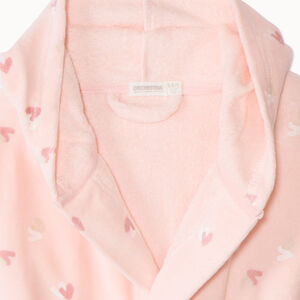 Peignoir de bain en éponge imprimé cœurs pour fille 