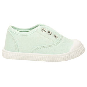 Baskets basses aqua en toile sans lacets 