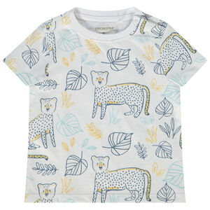 T-shirt met korte mouwen met dierenprint voor babyjongen 