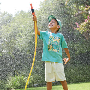 T-shirt met korte mouwen met tropische print voor jongens 