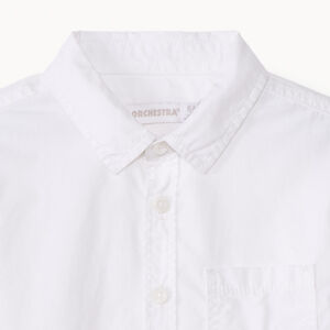 Overhemd met lange mouwen, effen, met borstzak voor jongens 