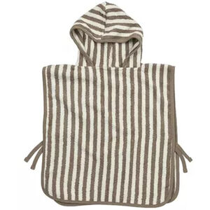 Poncho de bain éponge jacquard - Fat Stripe Taupe - 1/3 ans 