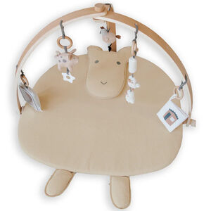 Tapis de jeu avec arceau en bois - Mouton - Sable foncé  