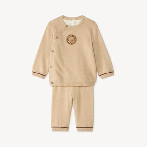 Ensemble 2 pièces pull et pantalon bébé garçon motif lion 