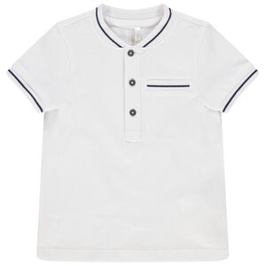 Polo manches courtes en coton uni col teddy pour bébé garçon 