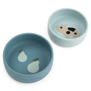 Set de 2 bols en silicone Dotti Bleu 