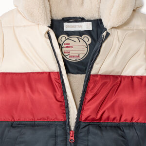 Donsjas met colourblock-effect en sherpavoering voor babyjongens 