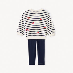 Ensemble jogging esprit marin pour bébé fille 