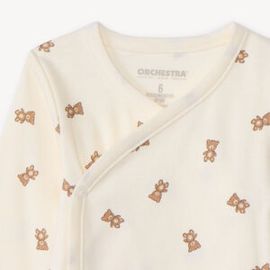 Set van 2 lange mouwen rompers met berenmotief voor baby's 