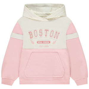 Sweat molleton effet color block à capuche et poche kangourou pour fille 