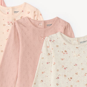 Set van 5 lange mouwen rompers voor meisjes met fantasiedesign. 
