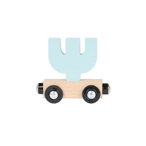 Houten wagon met de letter "PSI" - blauw 