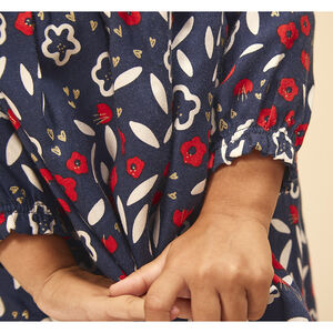 Robe manches longues imprimé fleuri pour bébé fille 