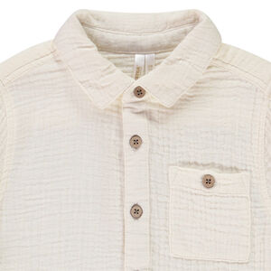 Lange mouwen tetra uni chemise voor baby jongen 