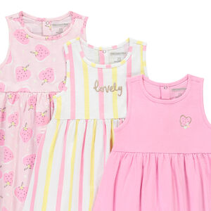 Lot de 3 robes sans manches avec imprimé fantaisie pour bébé fille  