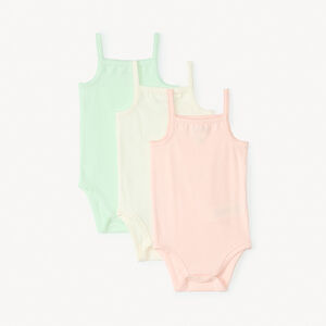 Set van 3 effen spaghettibandjes rompertjes voor babymeisjes 