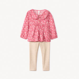 Ensemble 2 pièces avec tunique fleurie pour bébé fille 