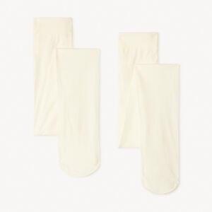 Set van 2 paar effen panty's voor meisjes 