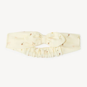 Bandeau noué à fleurs et cœurs bébé fille 