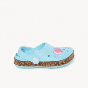 Bloemenbadslippers met kurk effect zool voor meisjes 