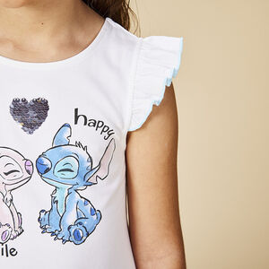 Rok met 2 in 1 effect print Stitch & Angel Disney voor meisjes 
