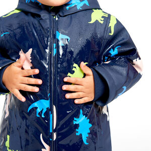 Parka gomme à couleur changeante imprimé dinos pour bébé garçon 