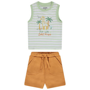 Ensemble 2 pièces print girafe pour bébé garçon 