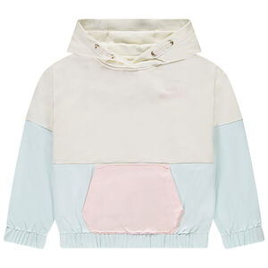 Oversize sweatshirt met colour block effect en kap voor meisjes 