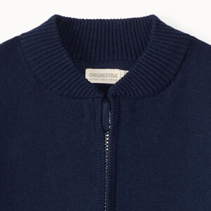 Gebreid vest met effen teddyboord en ritssluiting voor jongens 