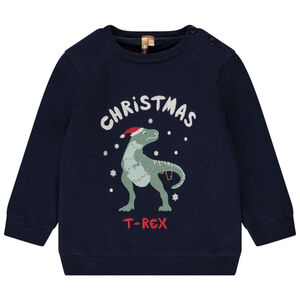 Trui in fluweel Christmas T-Rex voor baby jongen 