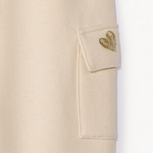 Joggingbroek effen met geborduurd paillettenhart voor babymeisje 