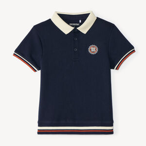 Polo jongen met korte mouwen in vintage sportstijl 