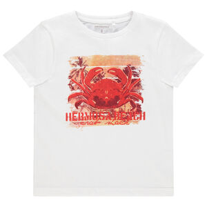 T-shirt manches courtes en coton à imprimé fantaisie 