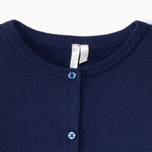 Gilet en tricot uni festonné pour bébé fille 