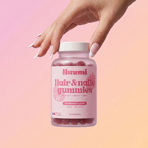 Haar- en nagelgummies met aardbeismaak - 60 gummies 