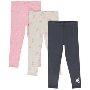 Lot de 3 leggings fantaisie en jersey pour bébé fille 