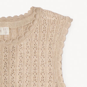 Pull sans manches en tricot fantaisie fille 