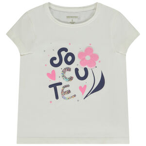 T-shirt manches courtes avec sequins iridescents pour fille 
