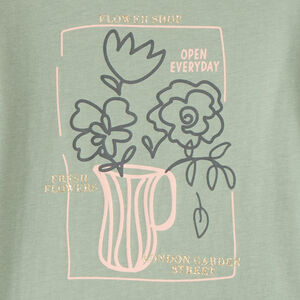 Langarm T-shirt met glanzende print voor meisjes 