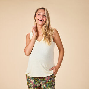 Débardeur uni avec encolure dentelé pour femme  