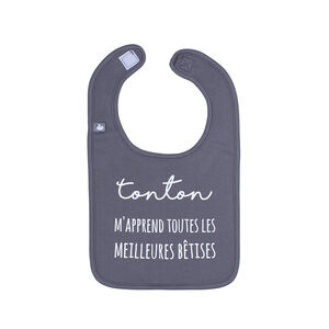 Bavoir "Tonton m'apprend toutes les meilleures bêtises" 