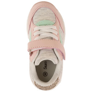 Sportieve sneakers in grijs met veters en klittenband voor meisjes 