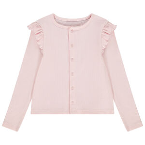 Gilet boutonné en maille côtelée pour fille 