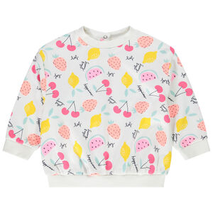 Oversize sweatshirt in fantasie fleece voor baby meisje 